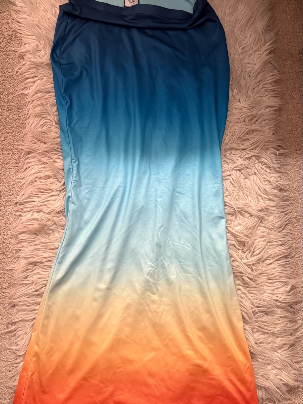 Ombre Blue to Orange Maxi Skirt - Runaway the label
